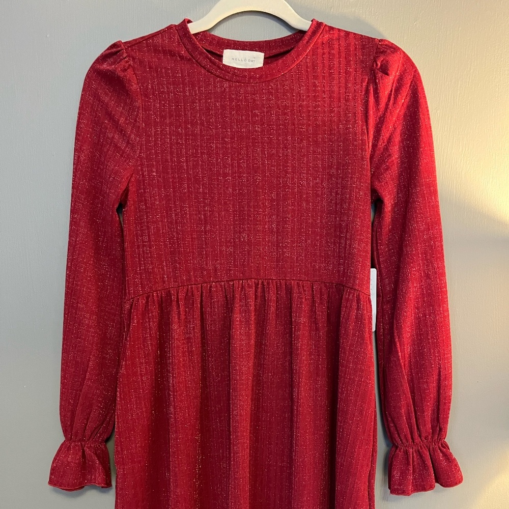 NWT Mello Day Red Glitter‎ Dress XS